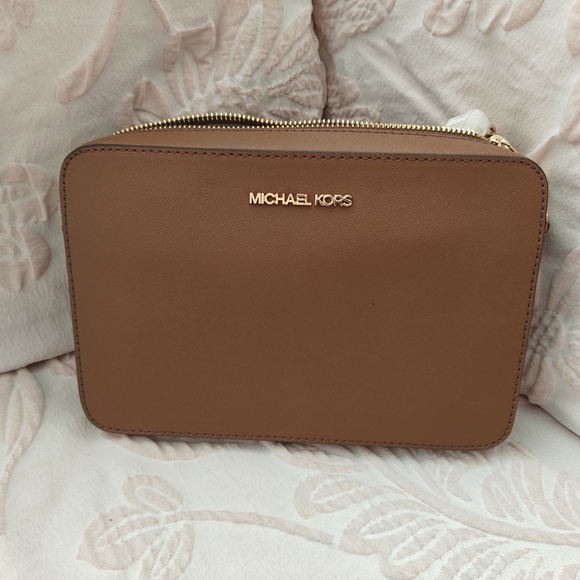 Michael Kors Brown Leather Crossbody Bag - Picture 1 of 6